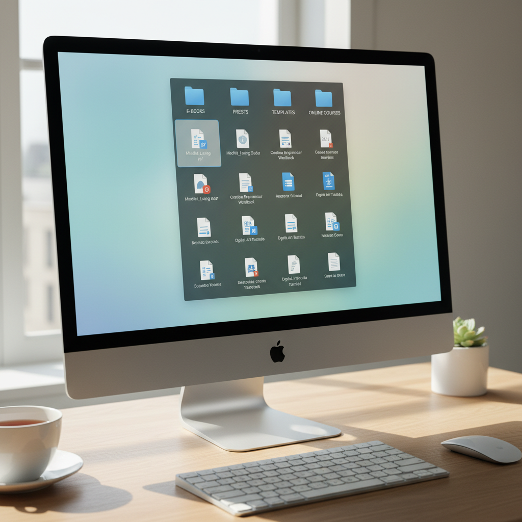 visual of organized digital files on a computer screen